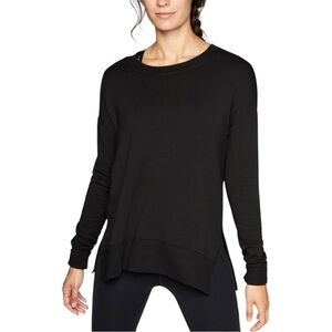 Athleta Coaster Luxe Black Modal Sweatshirt Soft Knit Cozy Pullover Size Small